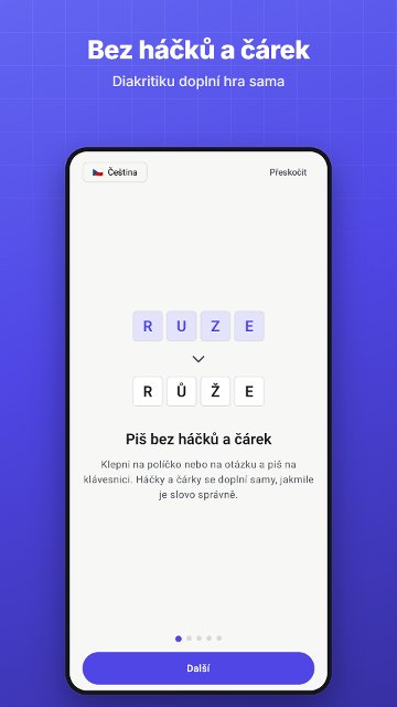 Bez háčků a čárek. Diakritiku doplní hra sama