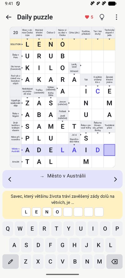 Arrow crosswords on your phone